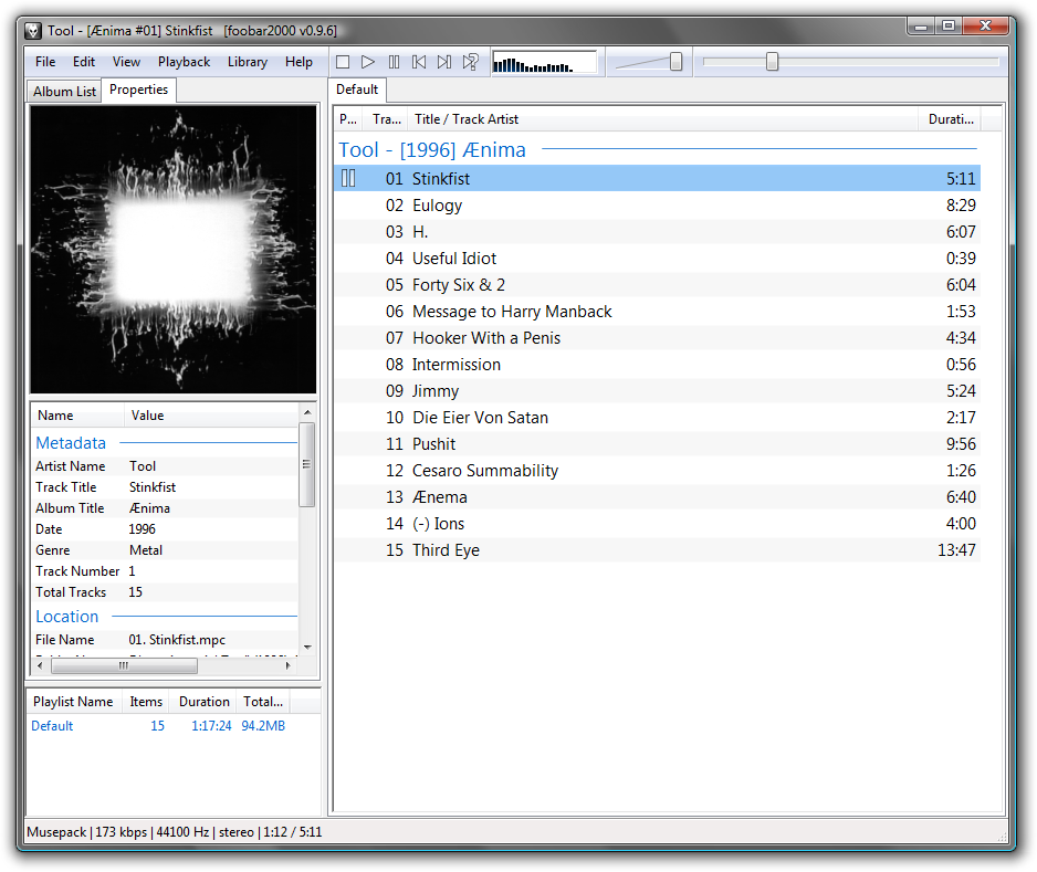     Foobar2000 1.1.8  